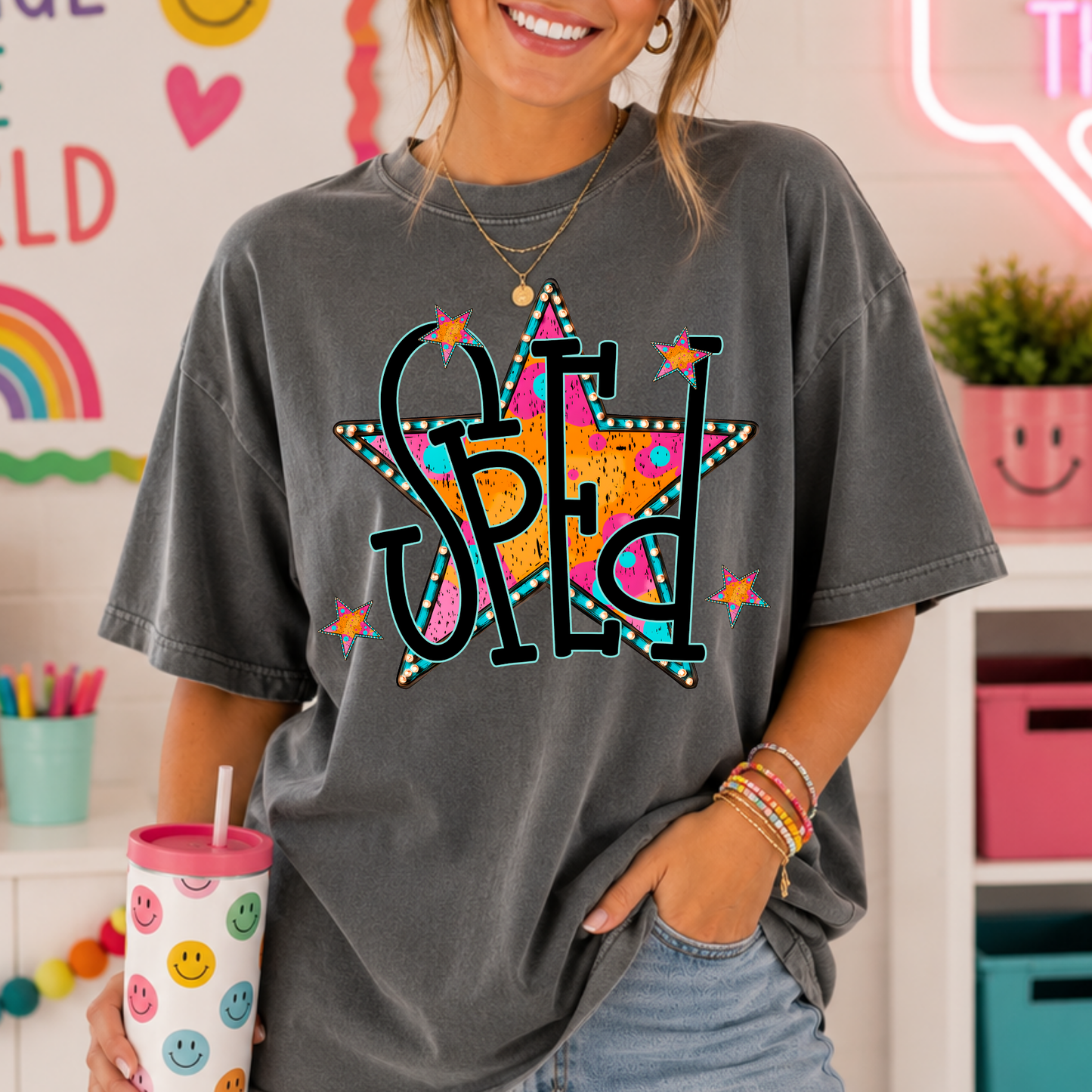 Para (Colorful Star) Full Color DTF Transfer