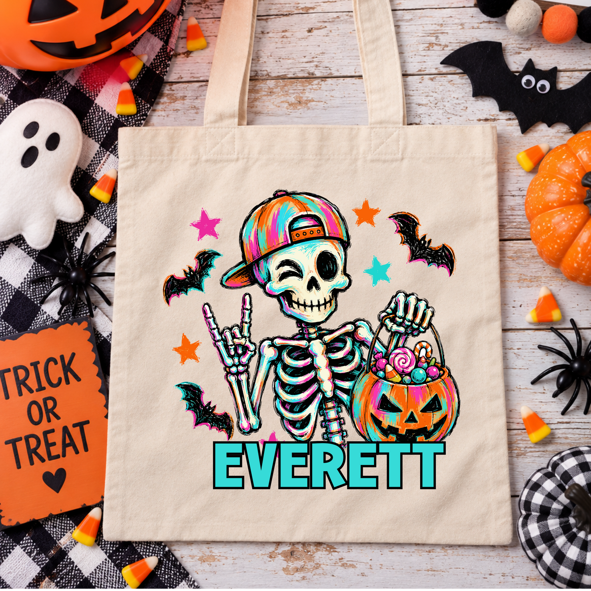 Skelton Boy Trick or Treat Bag