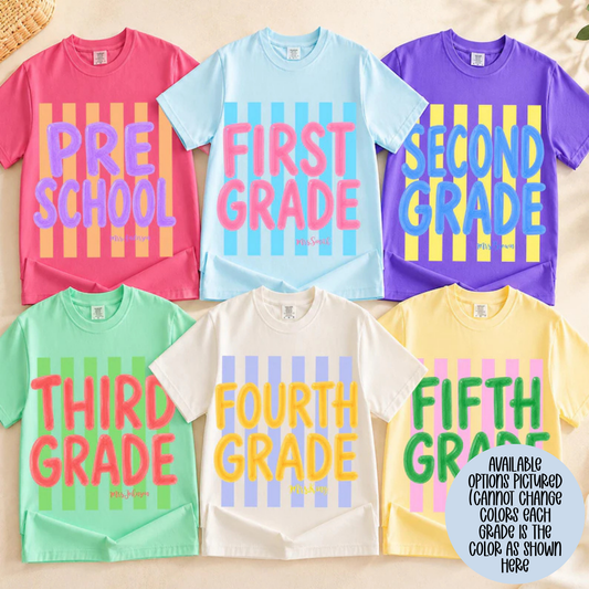 Personalized Stripe Grade (MULTI GRADE OPTIONS) Full Color DTF Transfer