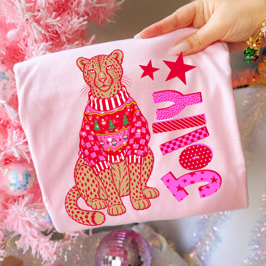 Jolly Christmas Jaguar Full Color DTF Transfer