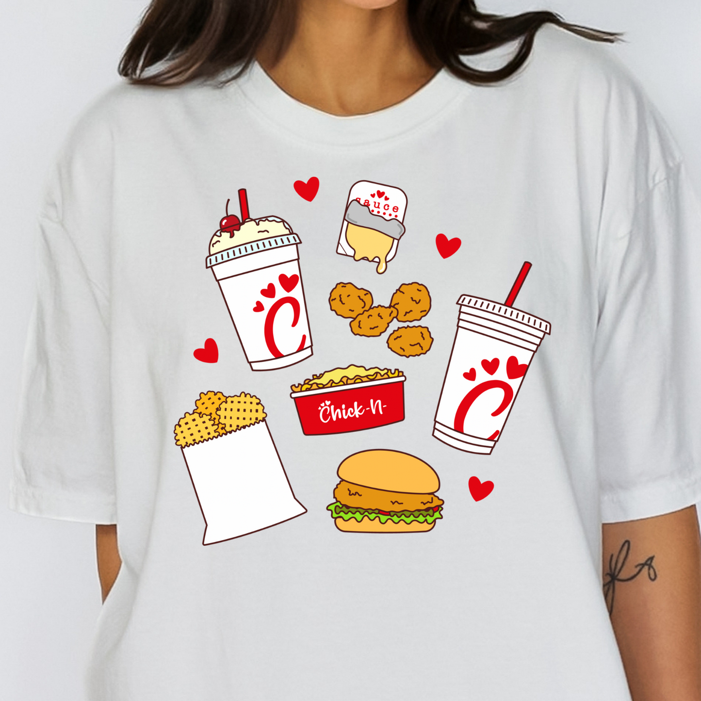 Chick Fil A Food Icons Full Color DTF Transfer