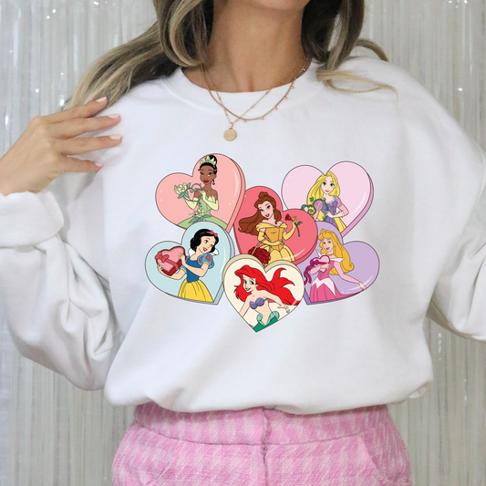 Disney Princess Hearts Full Color DTF Transfer