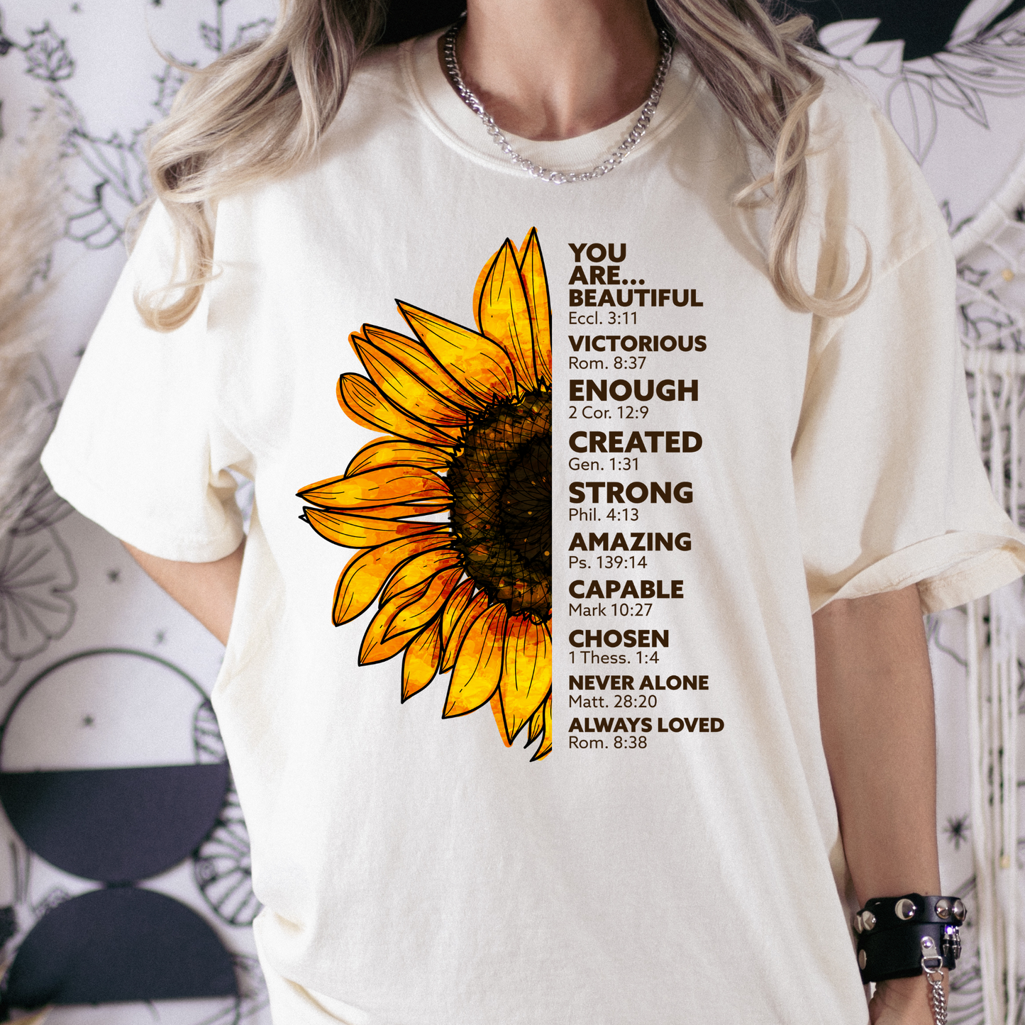 Sunflower You Are Beautiful Full Color DTF Transfer