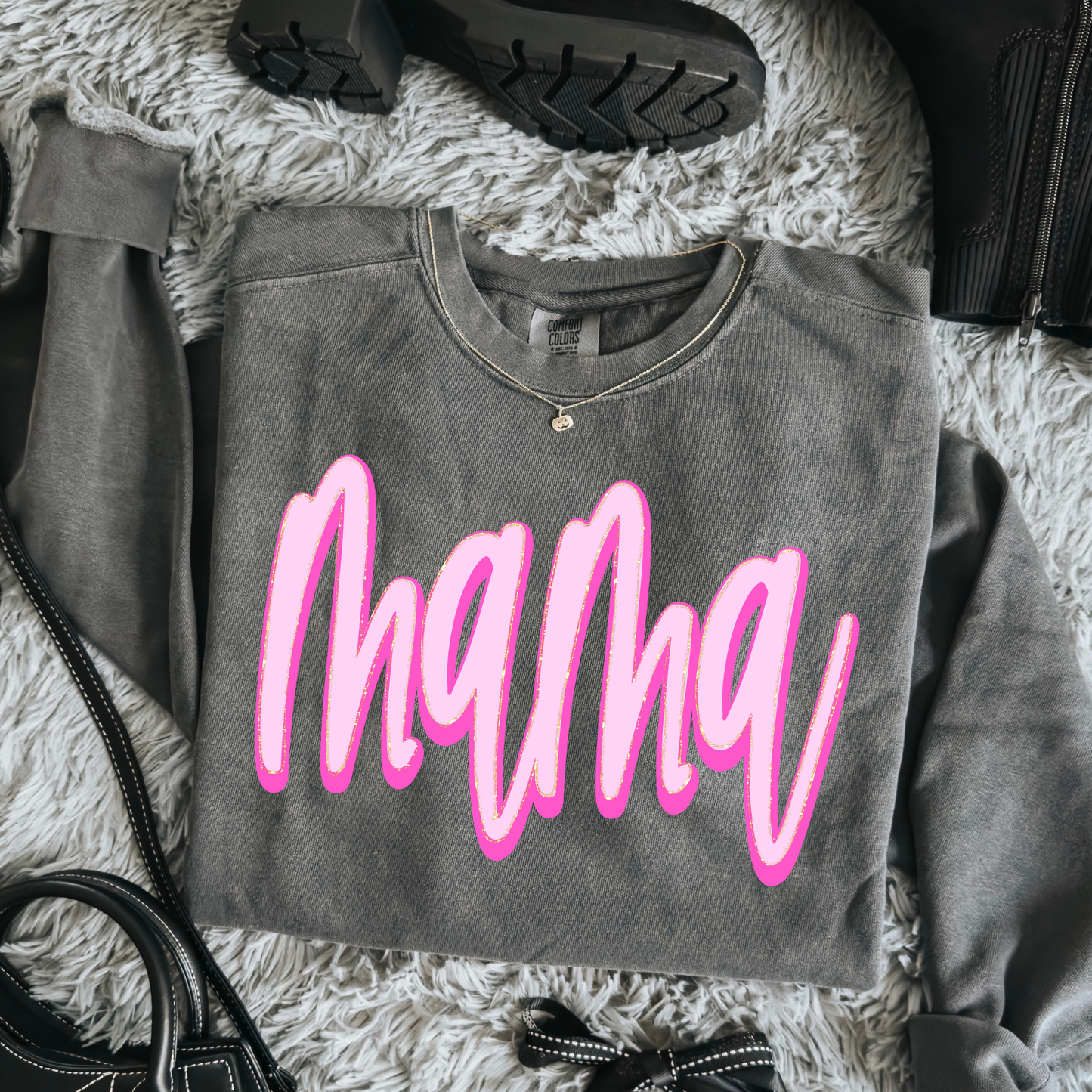 Pink Script Mama Full Color DTF Transfer