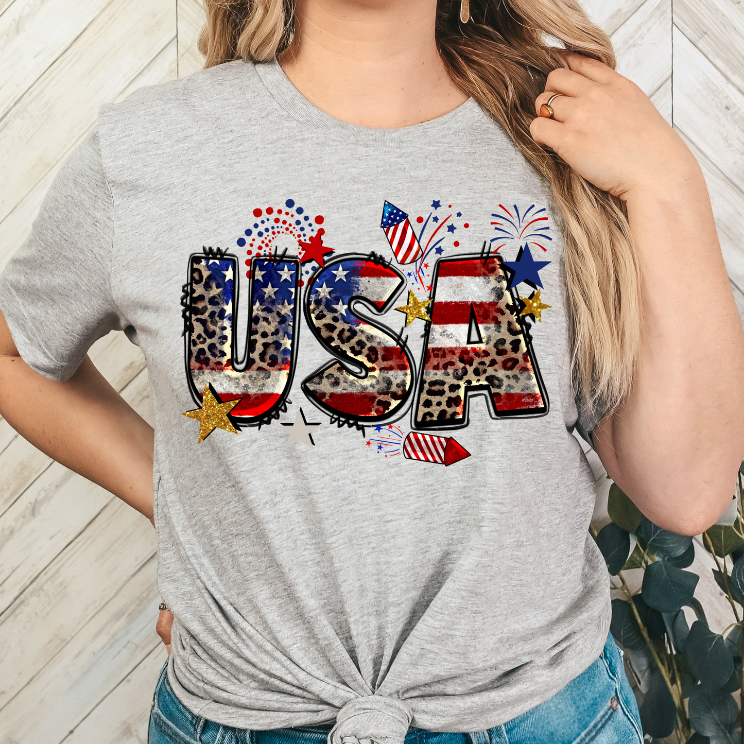 USA (Leopard w/ Flag Filled) Full Color DTF Transfer