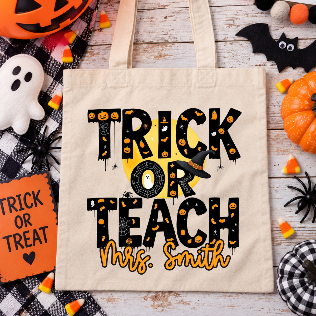 Personalized Trick or Teacher Teacher Trick or Treat Bag