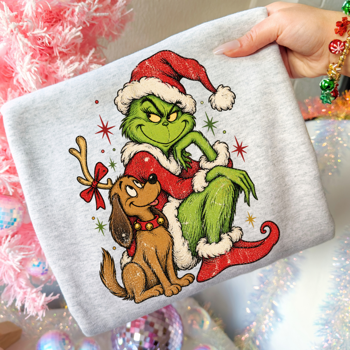 Grinch w/Max Full Color DTF Transfer