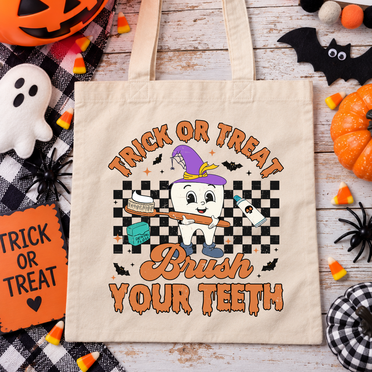 Trick or Treat Brush Your Teeth Dentist Trick or Treat Bag