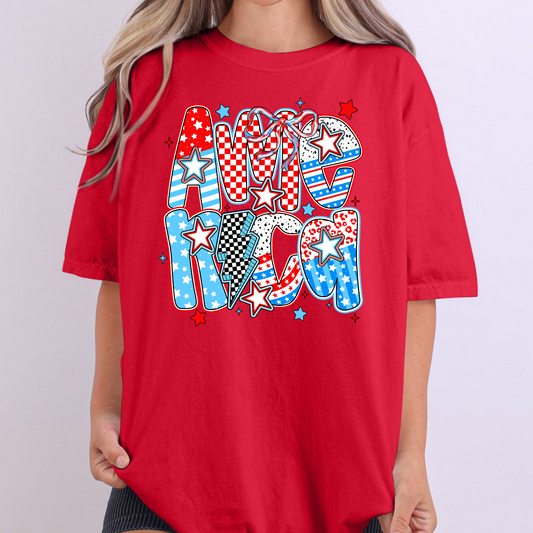 America (Stacked) Full Color DTF Transfer