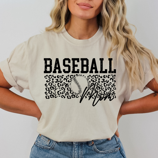 Baseball Mom (Leopard Pattern) Full Color DTF Transfer