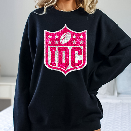 IDC Football (Pink Faux Glitter) Full Color DTF Transfer