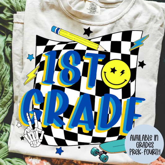 Checkered Background Grade (MULTI GRADE OPTIONS) Full Color DTF Transfer