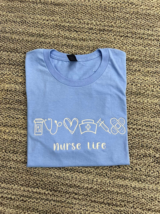 Nurse Life Icons Embroidered Sweatshirt/T-Shirt