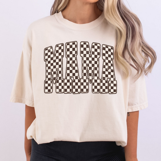 Mama (Brown Checkered) Full Color DTF Transfer