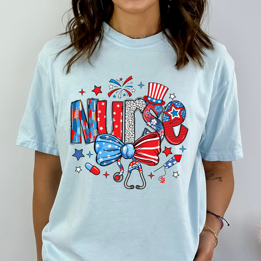 Nurse 4th of July Theme Full Color DTF Transfer