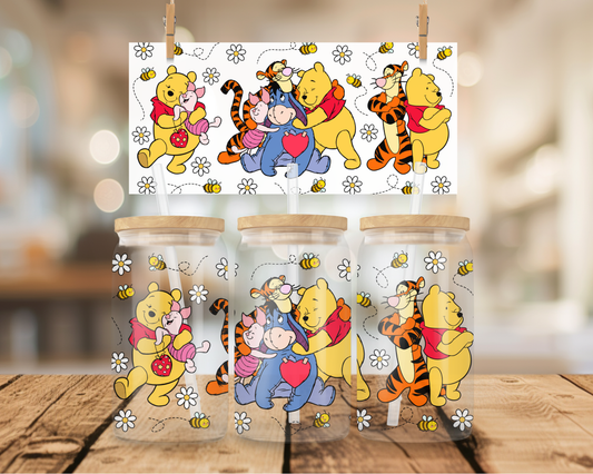 Winnie The Pooh and Friends 16oz Wrap UV DTF Transfer