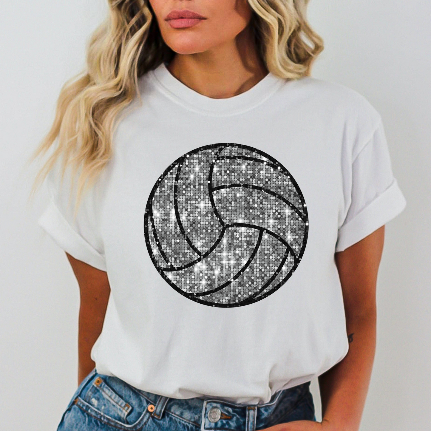 Volleyball (Faux Sequins) Full Color DTF Transfer