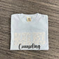 Name (MULTI NAME/WORD + UNDER ADD EMBROIDERY) Floral Applique Embroidered Sweatshirt/T-Shirt
