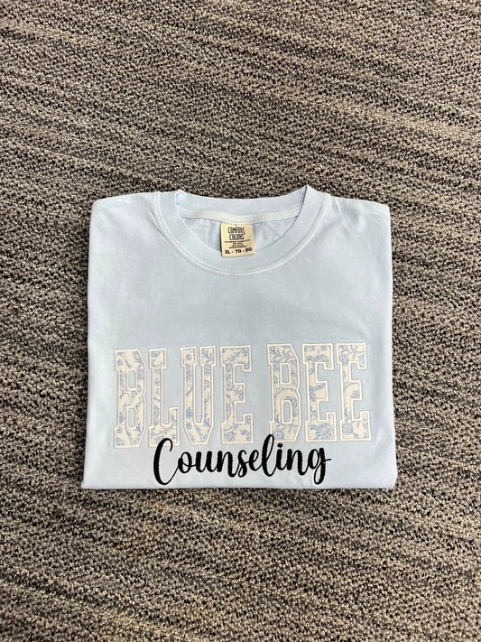Name (MULTI NAME/WORD + UNDER ADD EMBROIDERY) Floral Applique Embroidered Sweatshirt/T-Shirt