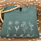 Personalized Floral Embroidered Sweatshirt/T-Shirt