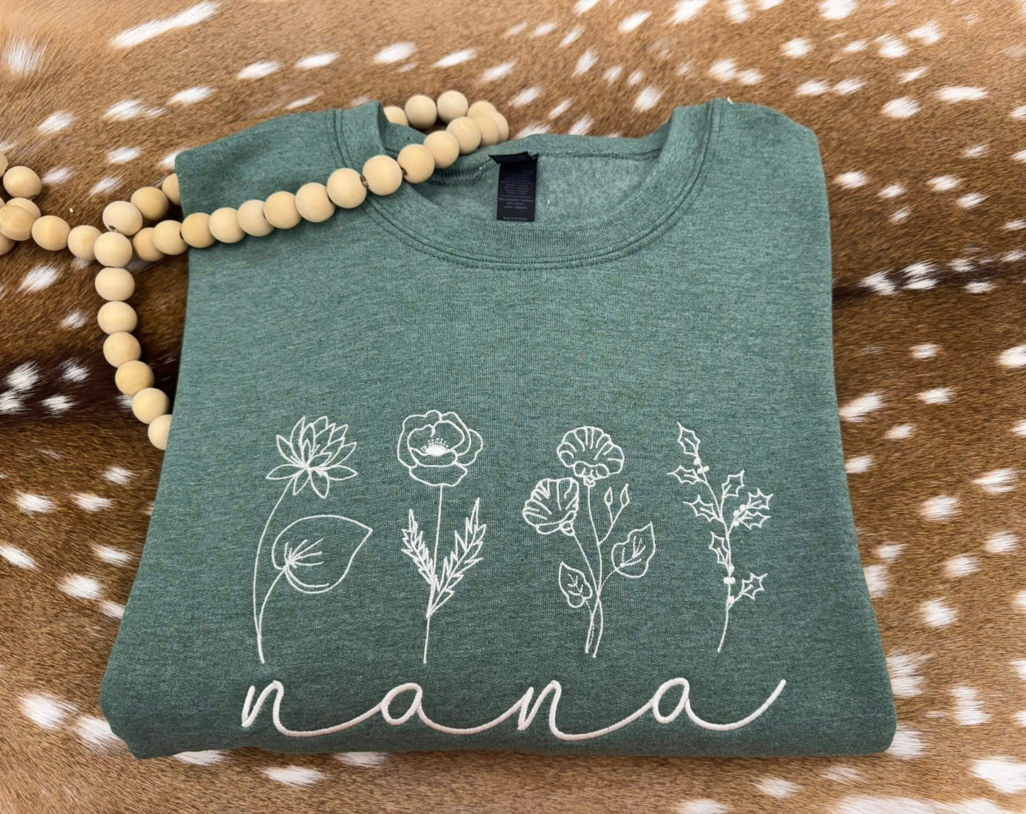 Personalized Floral Embroidered Sweatshirt/T-Shirt
