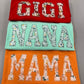 Name (MULTI NAME/WORD + UNDER ADD EMBROIDERY) Floral Applique Embroidered Sweatshirt/T-Shirt