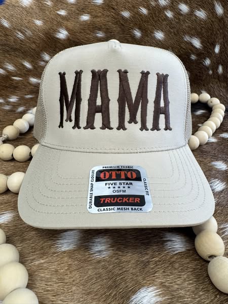 Mama (Western Font) Embroidered Cap