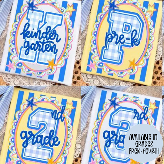 Blue Gingham (MULTI GRADE OPTIONS) Full Color DTF Transfer