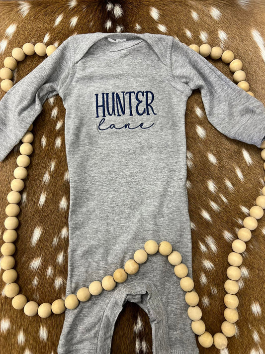 First/Middle Name Embroidered Kids (Rabbit Skins Legged Baby Rib Bodysuit)