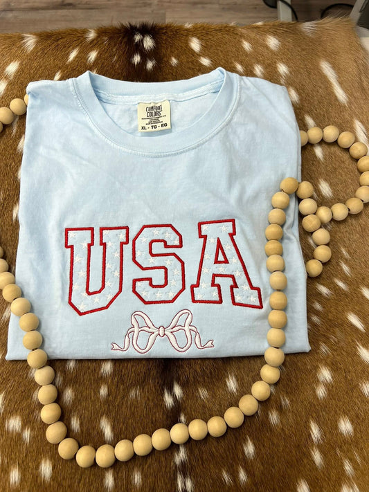 USA Stars Embroidered Sweatshirt/T-Shirt