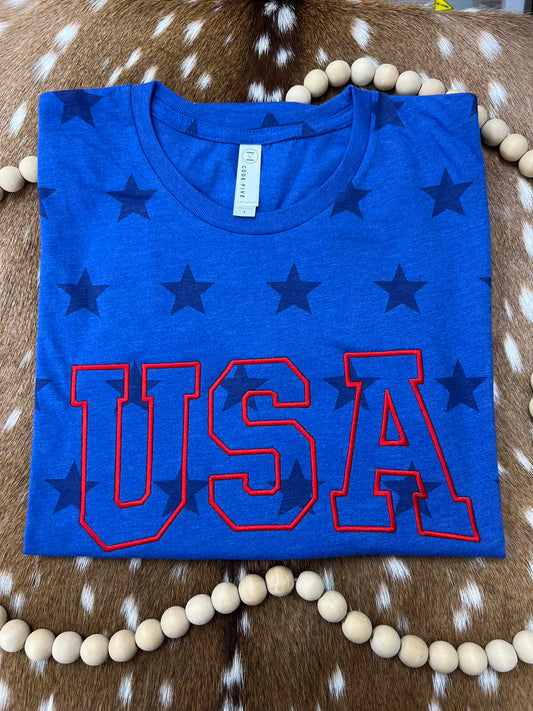 USA (Outline) Code Five Star Tee (Adult, Youth, Toddler, Infant) Embroidered Sweatshirt/T-Shirt