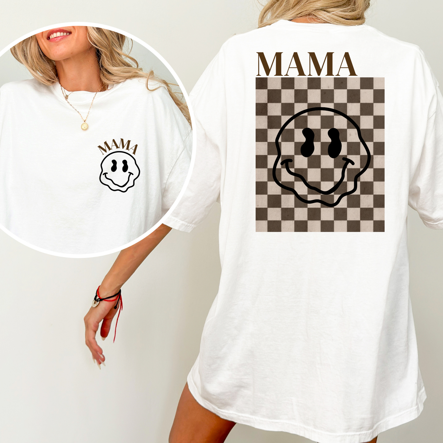 Mama Brown Checkered Full Color DTF Transfer