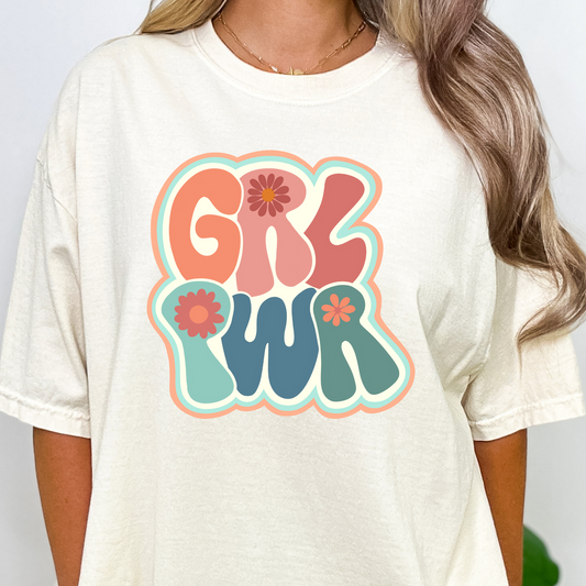 Girl Power Retro Full Color DTF Transfer