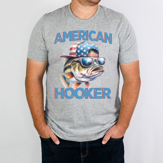 American Hooker (Fish w/RWB Hat) Full Color DTF Transfer