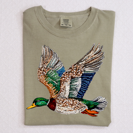 Faux Rhinestone Duck Full Color DTF Transfer