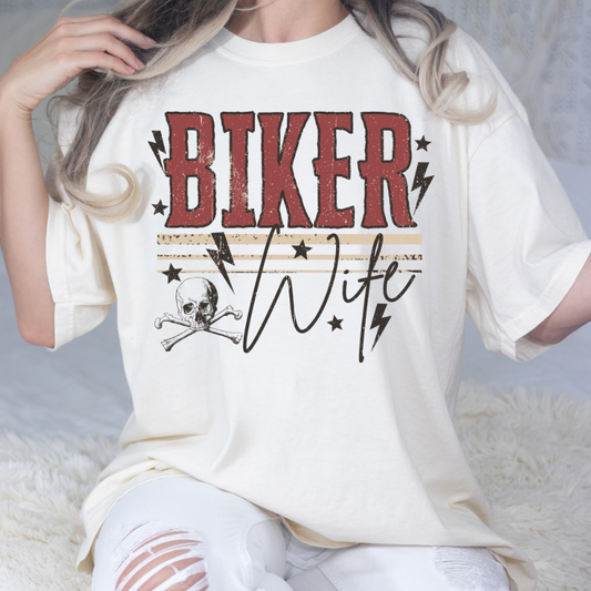 Biker Wife Full Color DTF Transfers