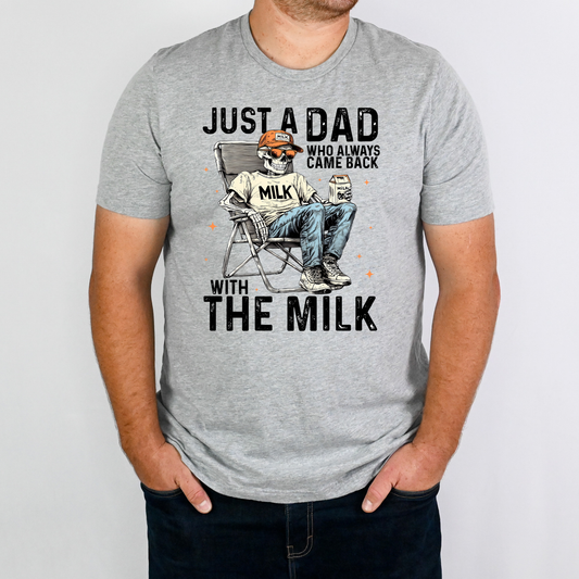 Just A Dad Who Always Came Back With The Milk Full Color DTF Transfer