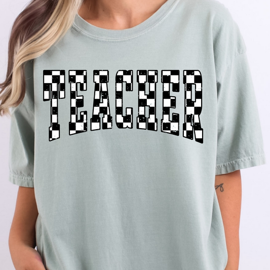 Teacher Checkered Full Color DTF Transfer