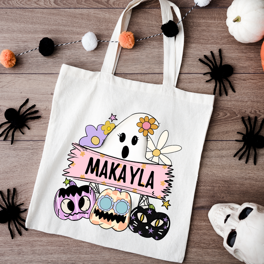 Personalized Ghost Trick or Treat Bags (MULTI COLOR OPTIONS)