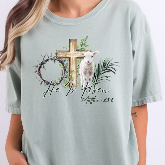 He Is Risen Matthew 28:6 Full Color DTF Transfer