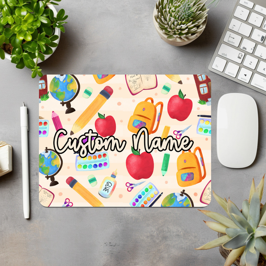 Neutral School Icons Personalized Mouse Pad