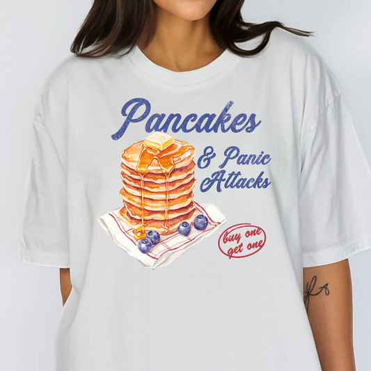 Pancakes and Panic Attacks Full Color DTF Transfer