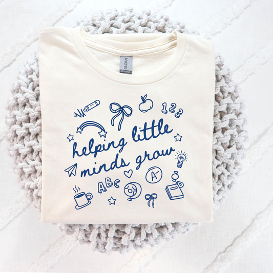 Helping Little Minds Grow w/School Icons Full Color DTF Transfer