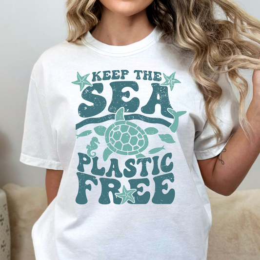 Keep The Sea Plastic Free (Earth Day) Full Color DTF Transfer