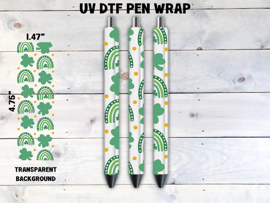 Clovers & Rainbows UV DTF Pen Wrap Transfer