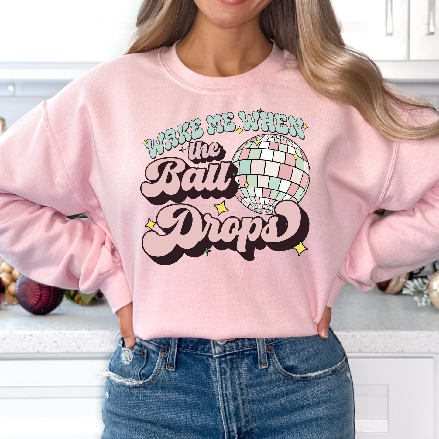 Wake Me When The Ball Drops Hat Full Color DTF Transfer