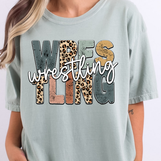 Wrestling Multi Color/Leopard Full Color DTF Transfer