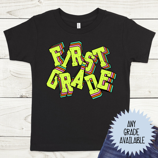 Glitch Font Grade (ANY GRADE AVAILABLE) Full Color DTF Transfer (Copy)