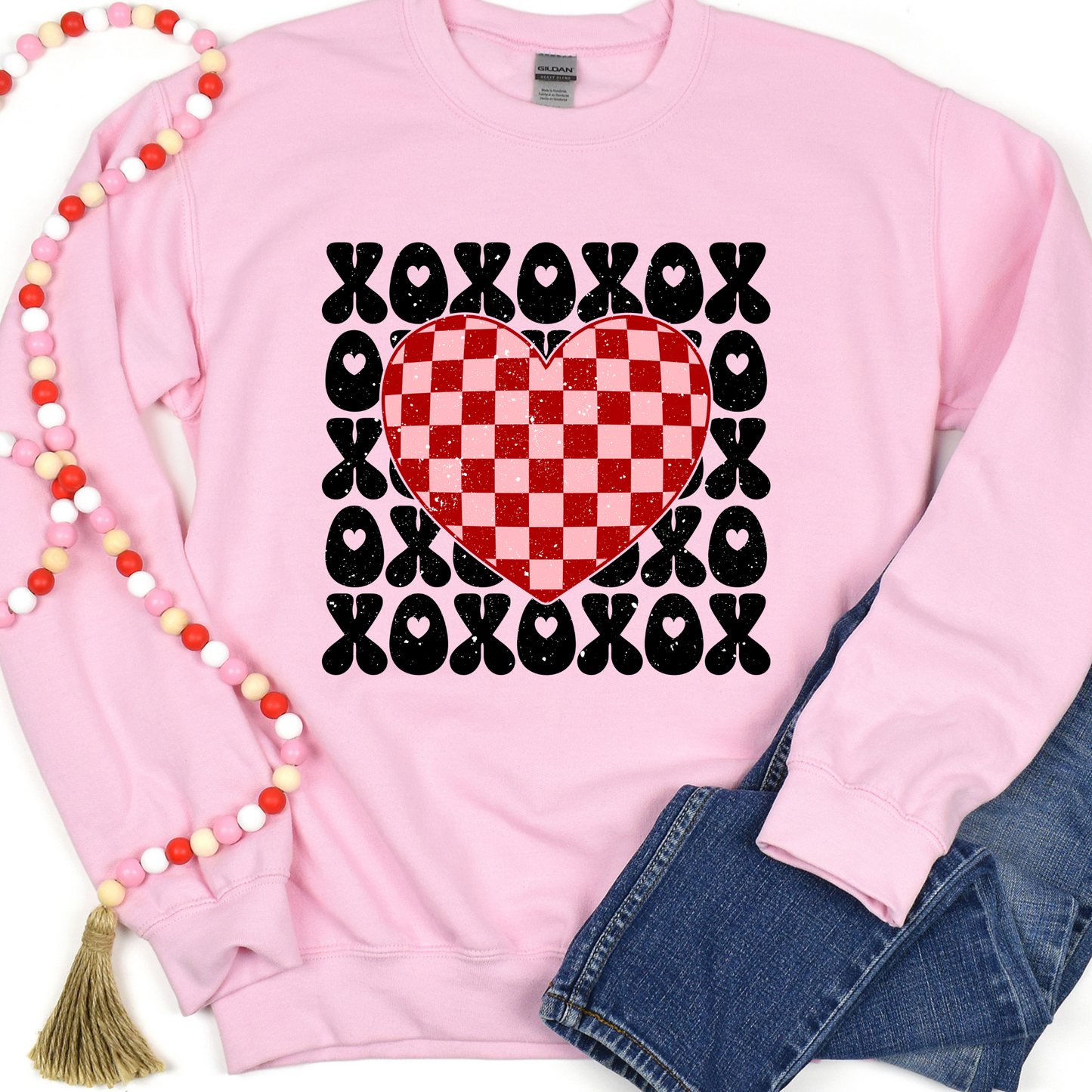 XOXO (Checkered Heart) Full Color DTF Transfer