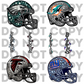 Helmet Sports Team(ALL TEAMS) Faux Rhinestone Helmet Full Color DTF Transfer